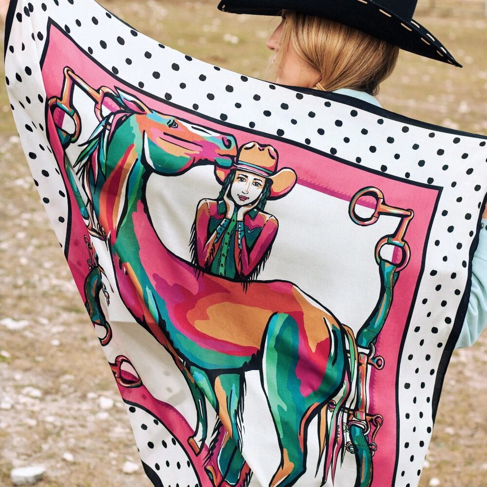 NWT Double D Ranch Horse Girl Scarf Boho Bohemian Western Accessories